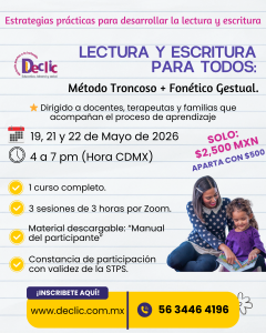 Curso Streaming / A distancia. Lectura para todos: Método Troncoso + Método Fonético Gestual